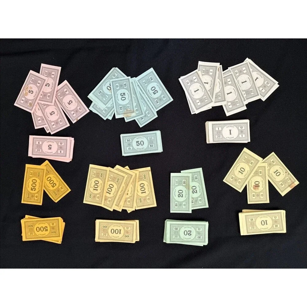 1973 Monopoly Board Game Replacement Paper Money Cash Dollars Bills Currency